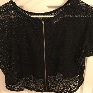 Black Lace Crop Top